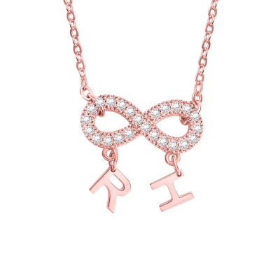 Personalized Inifinity Nnecklace with Letters,Inifinity Necklace with Initials