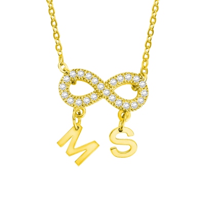 Personalized Inifinity Nnecklace with Letters,Inifinity Necklace with Initials
