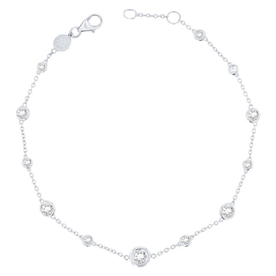 Ändlöst diamantarmband med justerbart hummerlås