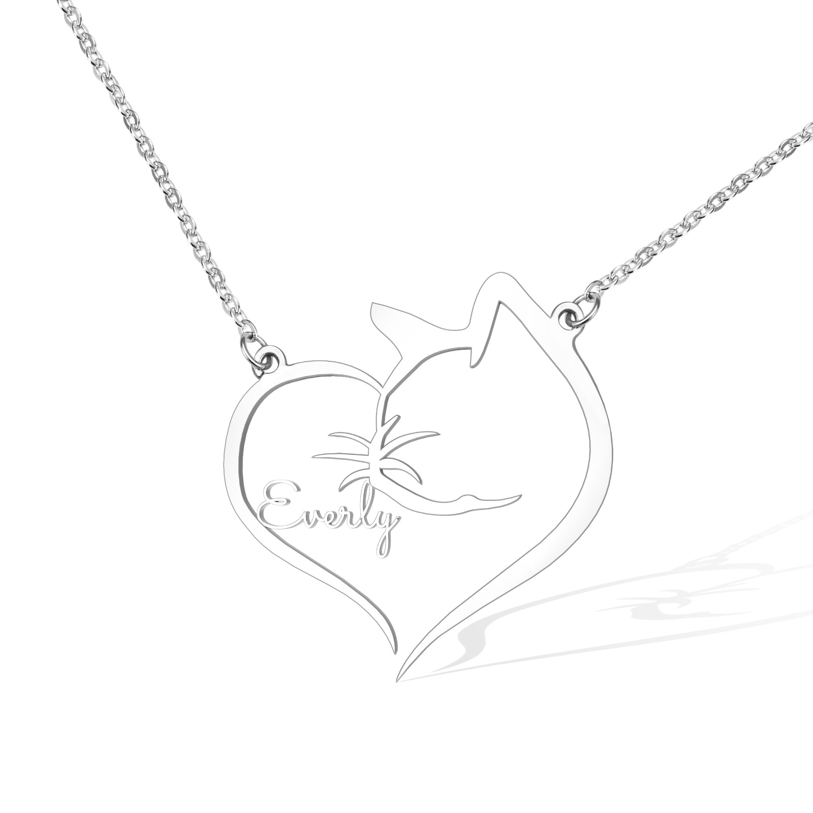 Custom Engraved Heart Horse/Heart Cat/Heart Dog/Horse Necklace, Heart Necklace, Teacher Gift, Minimalist, Bridesmaid Gift, Girlfriend Gift, Gift for Her, Gift for Girl