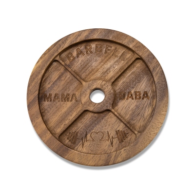 Barbell Plate Dark Walnut Catchall Tray, Ear Plugs Change Keys Storage, Home Gym Essentials, Gifts for Weightlifters Fitness Lovers, Gym Decoration