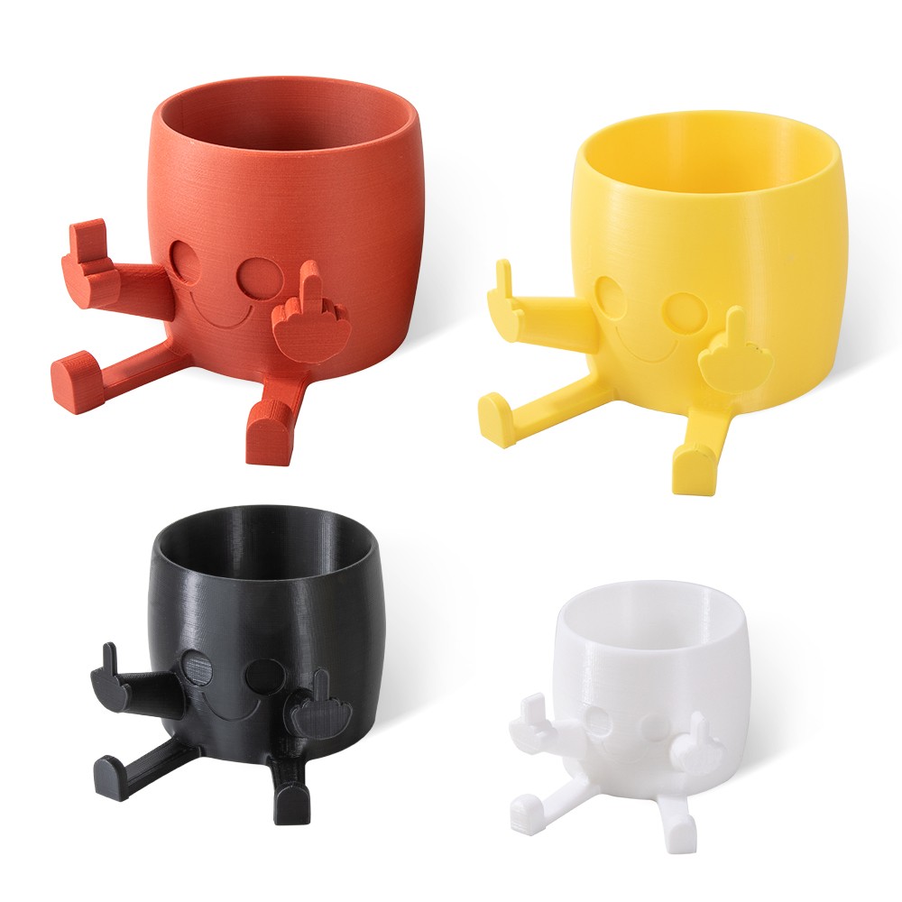 Middle Finger Happy Planter, Kawaii Planter, Planter with Face, Planter with Middle Finger, Succulent Planter, Indoor Planter