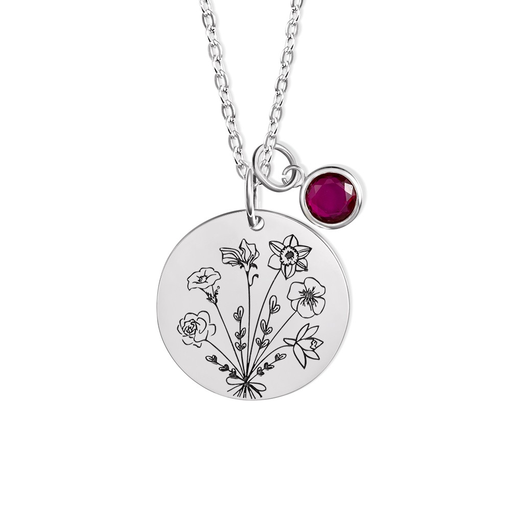 birth flower necklace