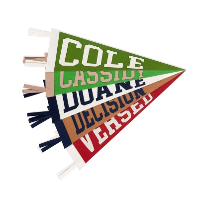 Anpassad djärv namnflagga, klassiska sportvimplar, lagandasflaggor, kontors-/sovsal/klassrumsinredning, present till idrottare/tränare/lärare/far