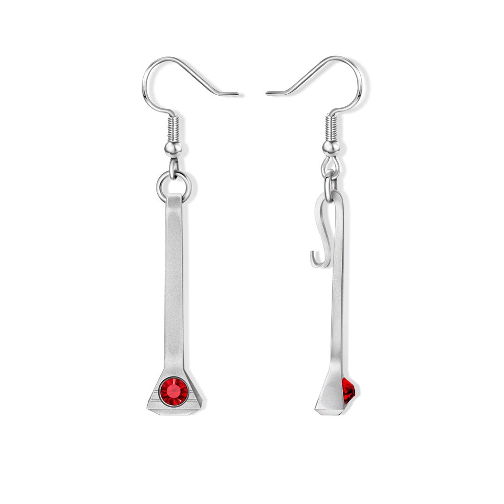 Lucky Horseshoe Nail Dangling Earrings, Stainless Steel Personalized Birthstone Earrings for Horse Lovers Gift