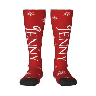 Personalized Name Snowflake Stocking, Custom Family Christmas Colorful Stocking, Christmas Outfit, Christmas Gifts for Friends/Couples/Kids