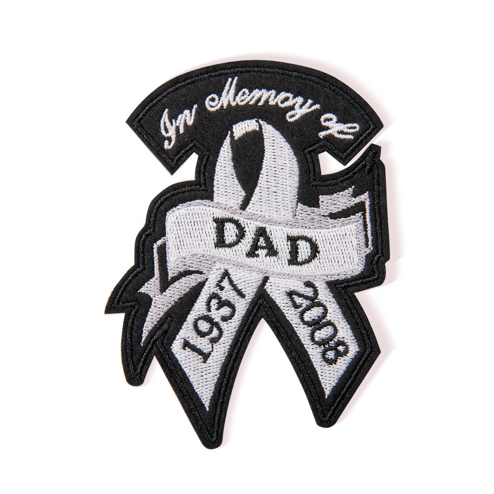 Personalized Embroidered Patch, Custom Memorial Ribbon, In Memory Biker Patch, Patch for Denim, Leather Jackets and Vests, Gift for Family/Friends