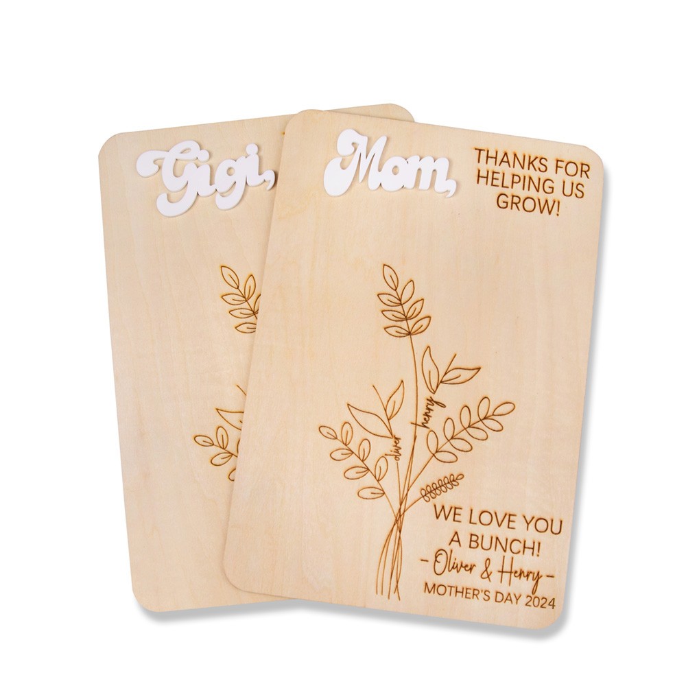 Personalized DIY Handprint Sign, Wooden Handprint Sign with Flowers, Creative Gift, Home Decor, Thanks for Helping Us Grow, Mother's Day Gift