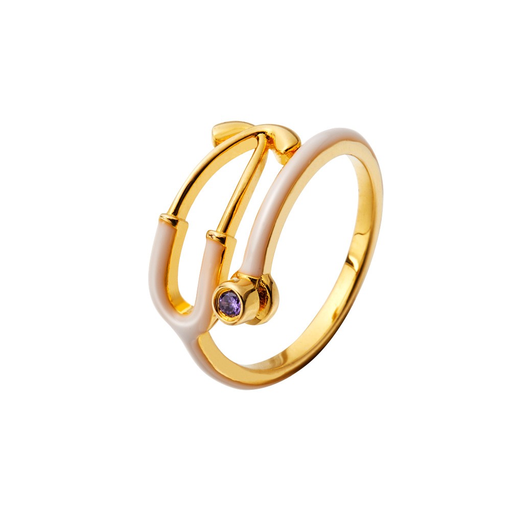 Personalized Stethoscope Ring with Birthstone, Stethoscope Enamel Ring, Women's Jewelry, Graduation/Birthday Gift for Nurse/Doctor/Medical Student