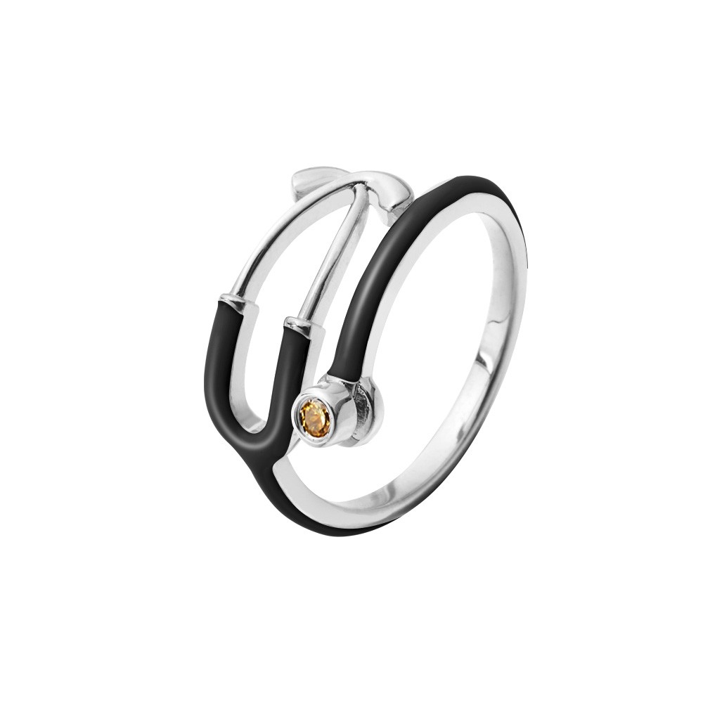 Personalized Stethoscope Ring with Birthstone, Stethoscope Enamel Ring, Women's Jewelry, Graduation/Birthday Gift for Nurse/Doctor/Medical Student