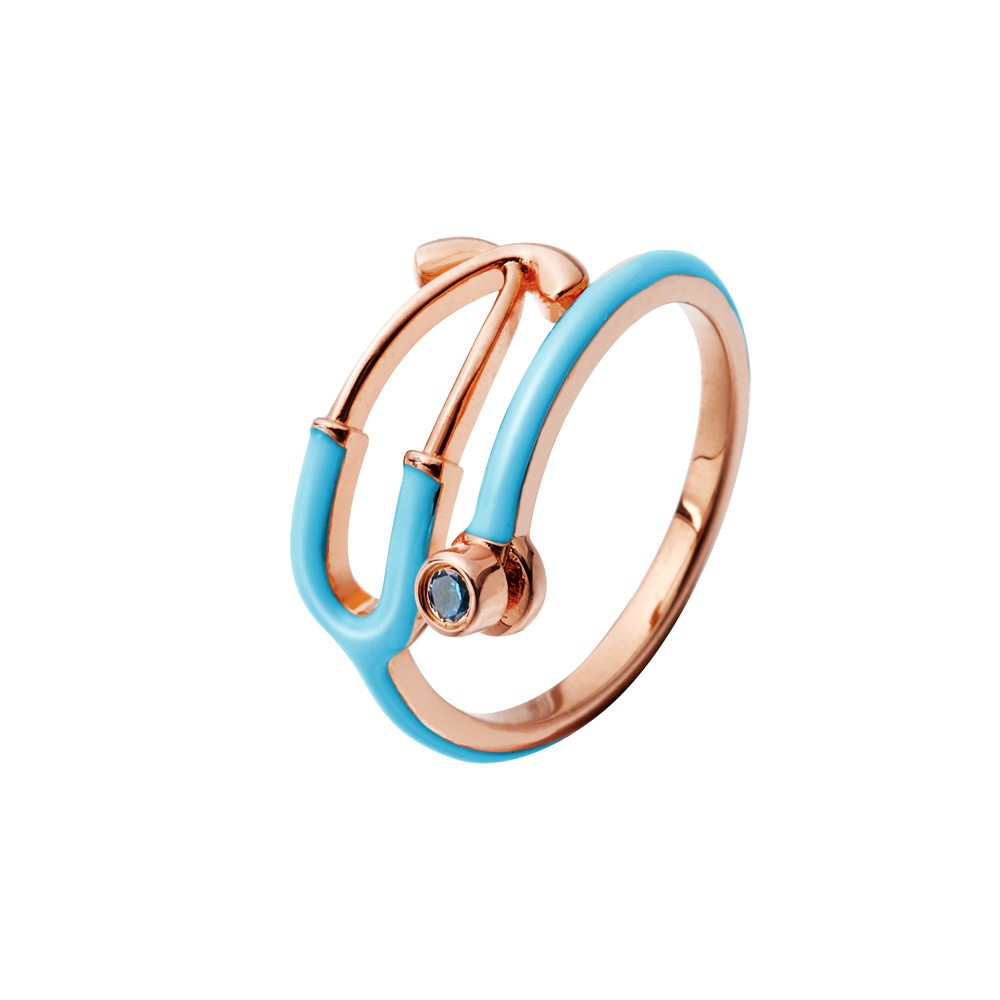 Personalized Stethoscope Ring with Birthstone, Stethoscope Enamel Ring, Women's Jewelry, Graduation/Birthday Gift for Nurse/Doctor/Medical Student