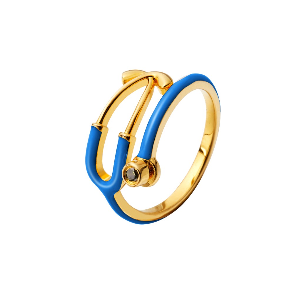 Personalized Stethoscope Ring with Birthstone, Stethoscope Enamel Ring, Women's Jewelry, Graduation/Birthday Gift for Nurse/Doctor/Medical Student