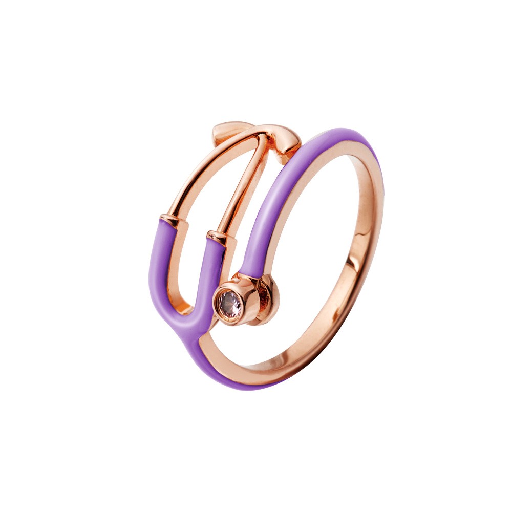 Personalized Stethoscope Ring with Birthstone, Stethoscope Enamel Ring, Women's Jewelry, Graduation/Birthday Gift for Nurse/Doctor/Medical Student