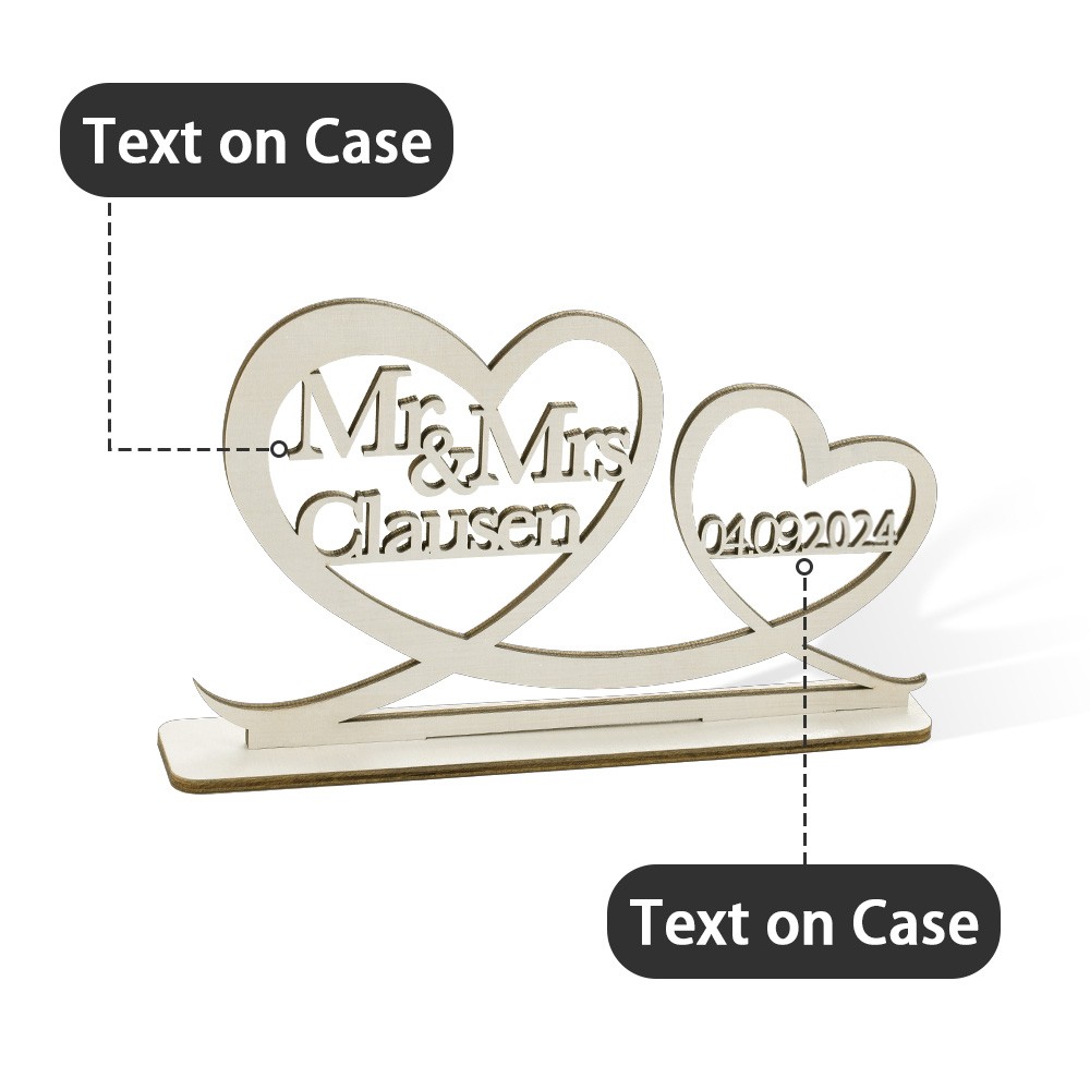 Personalized Wedding Keepsakes Table Decor Sign with Name and Date, Wedding Gift for New Couples, Valentine's Day