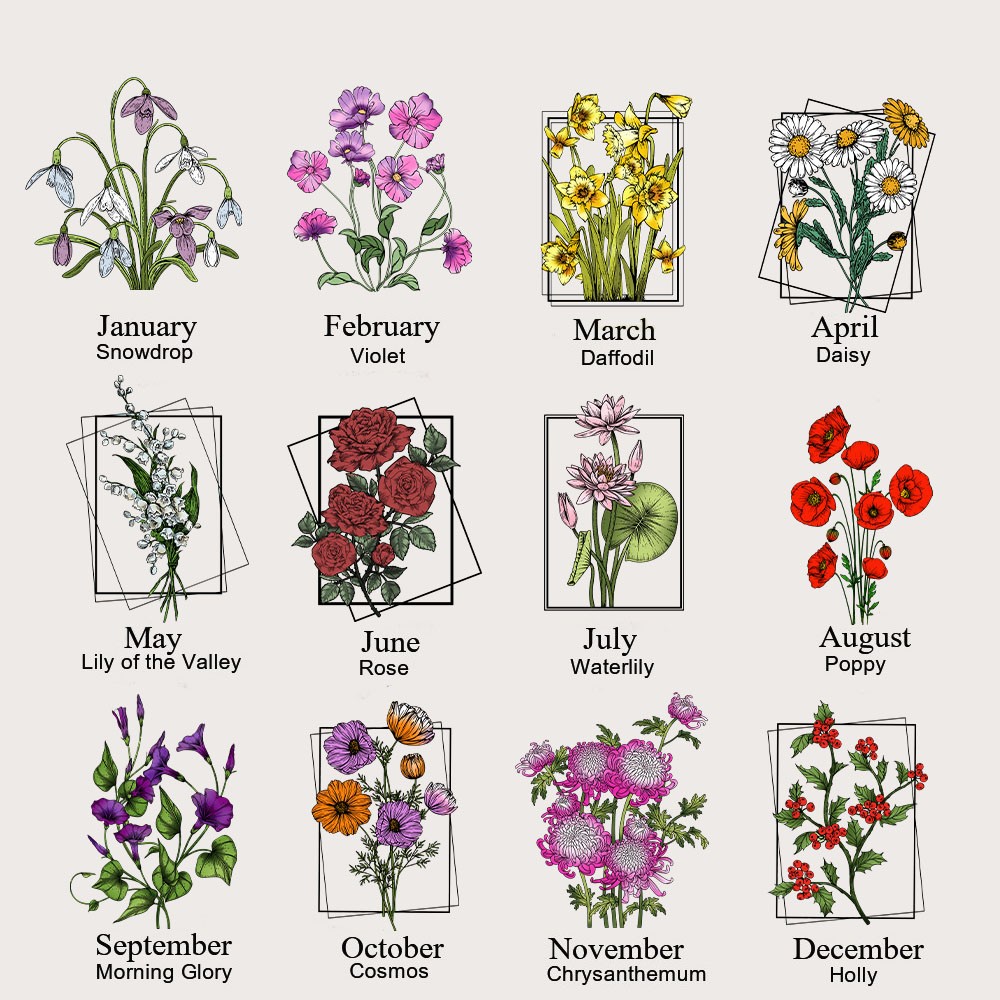 Custom Name Birth Flower Tote Bag, Large Capacity Oxford Cloth Tote Bag with Mesh Pocket, Women's Shopping Bag, Birthday/Mother's Day Gift for Mom/Her