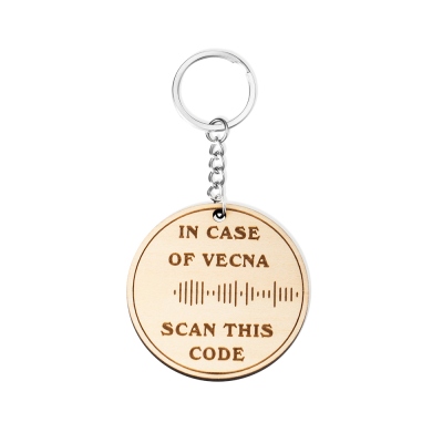 Custom Stranger Things 4 Keychain with Spotify Code, In Case of Vecna Wooden Keyring, Gift for Stranger Things Fans