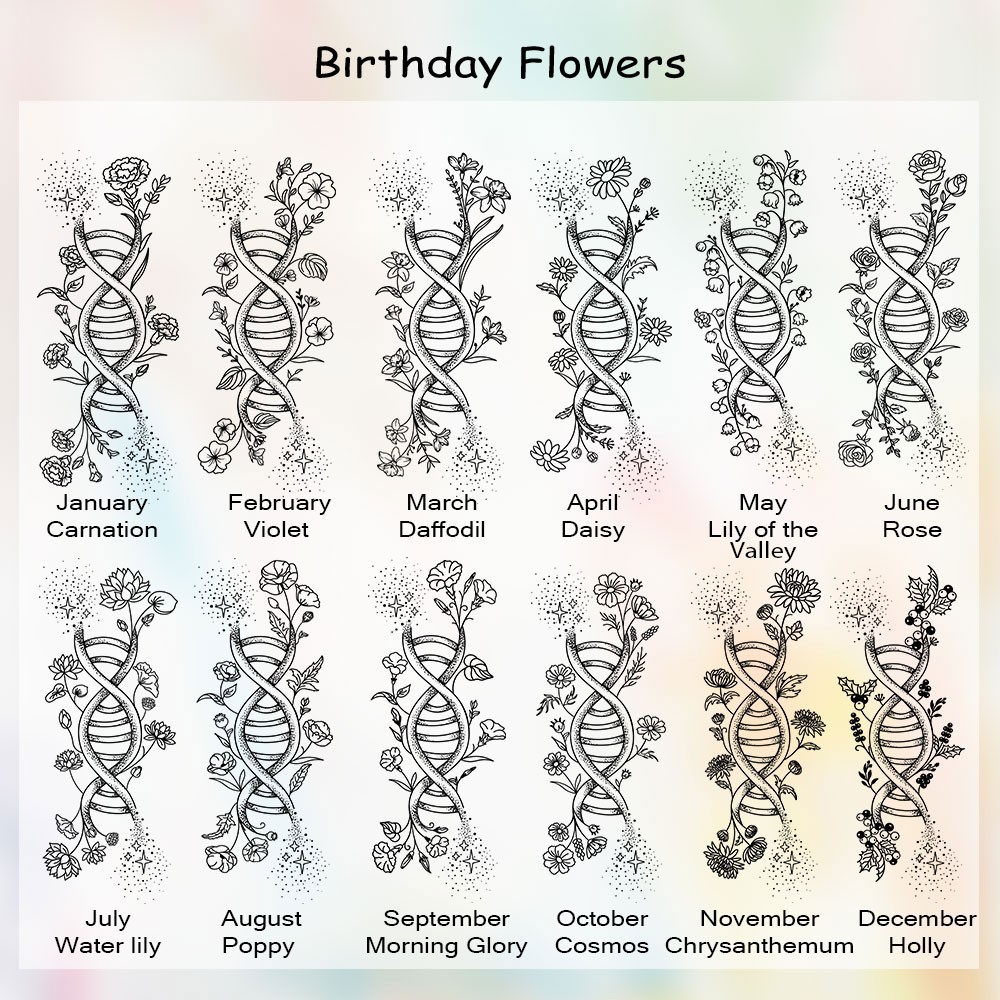 with Birth Month Flower and Name