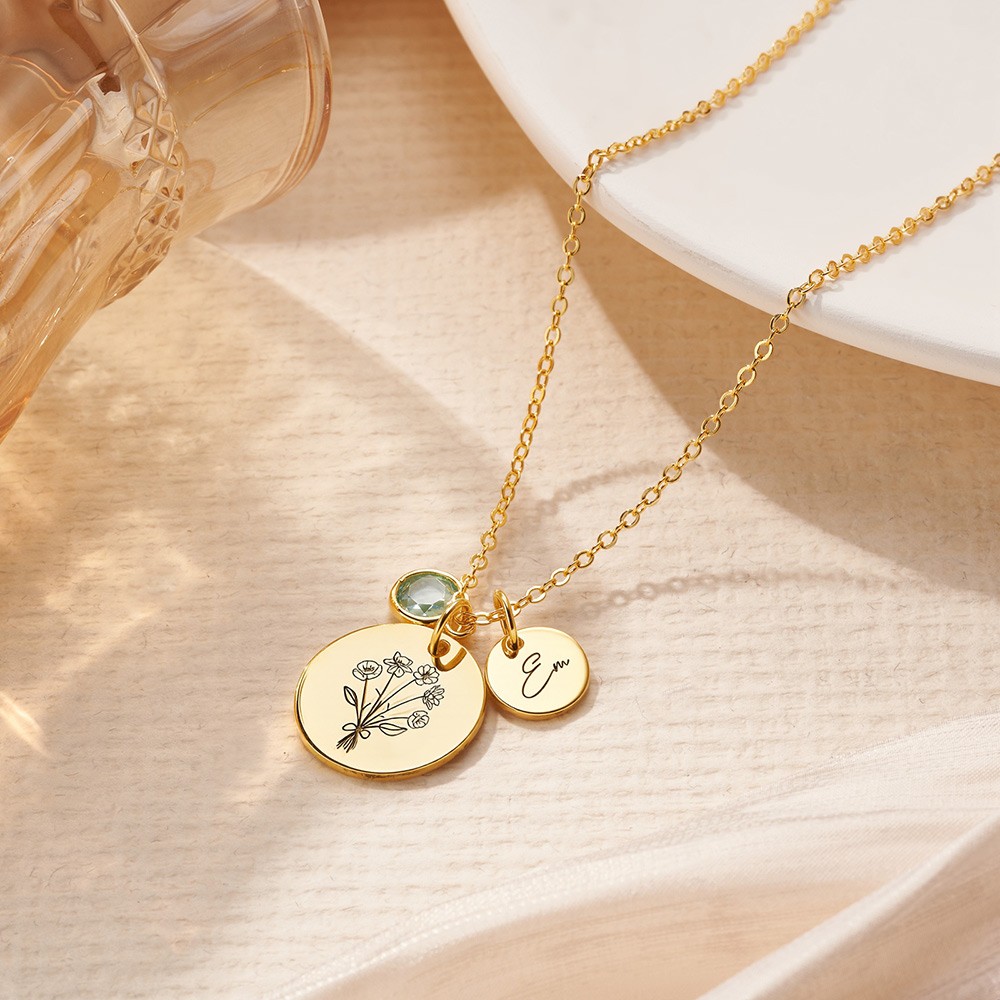 birth flower necklace