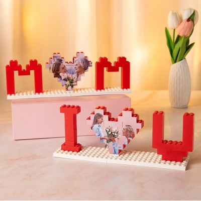 Personalized Heart Photo Building Blocks Puzzle, Custom Picture I Love You Puzzle Blocks, Home Decor, Valentine's Day/Mother's Day Gift for Her/Mom