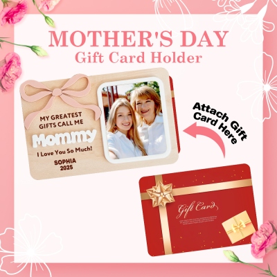 Personalisierter Foto-Geschenkkartenhalter zum Muttertag, personalisierbar mit Ihrem Lieblingsfoto, perfektes Geschenk für Mama