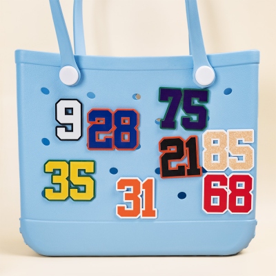 Personalized 3D Printed Colorful Sports Number Charm for Bag, Sports Button Charm, Bag Accessory, Birthday Gift for Sports Mom/Sports Lover