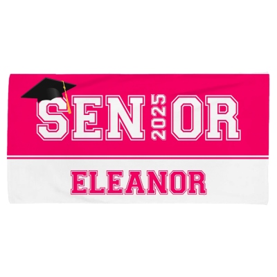 Personalized Name Graduation Beach Towel, Class of 2025 Quick Dry Microfiber Bath Towel, Graduation Party Favor, Graduation Gift for Family/Friends