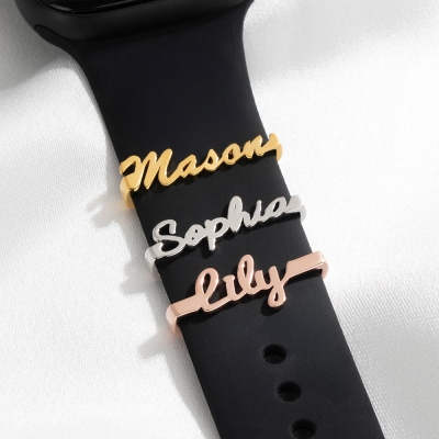 Personalized Watch Name Charm, Name Pendant Watch Band Jewelry, Apple Watch Accessories, Birthday/Mother's Day Gift for Girlfriends/Wife/Mother
