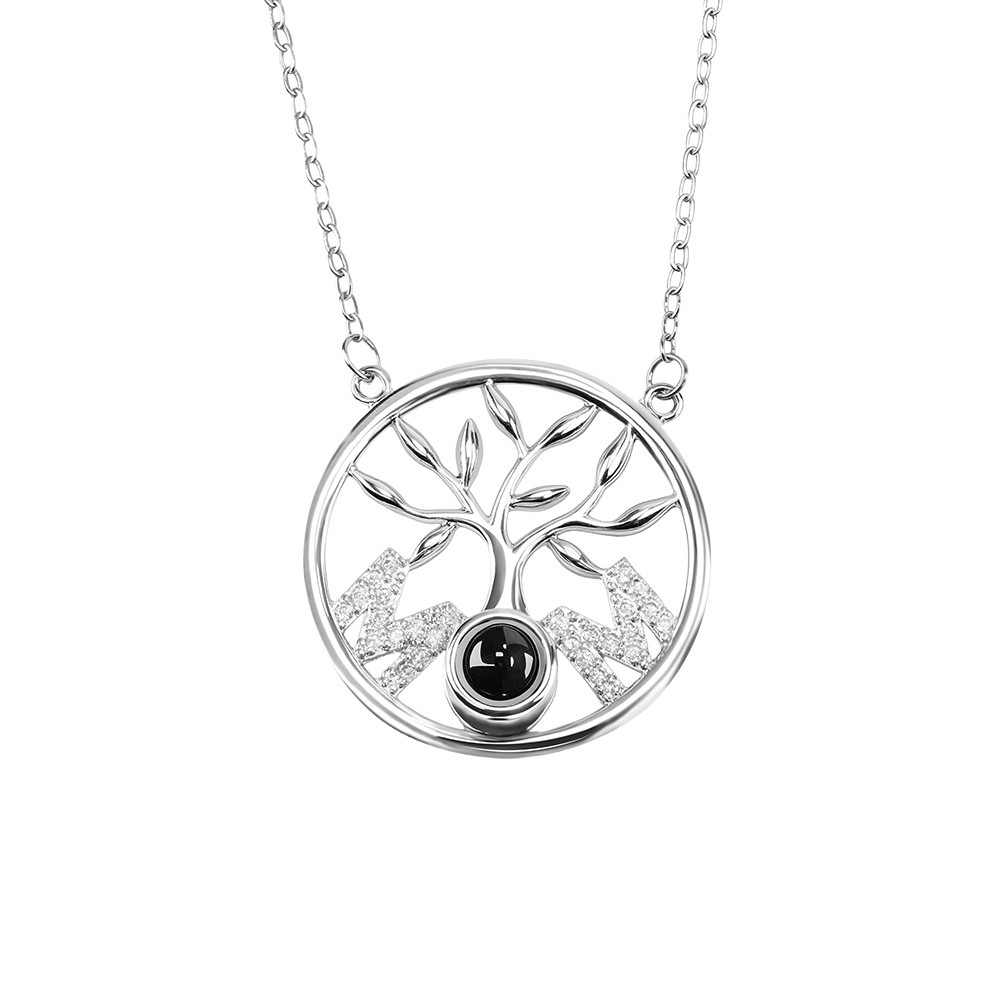 Personalized Family Tree Necklace with MOM Roots, Micro-carved Photo Engraved Custom Pendant, Meaningful Mother’s Day Gift for Mom or Grandma