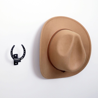 Personalized Name 3D Printed Horseshoe Shaped Cowboy Hat Holder, Wall-Mounted Hat Hanger, Western Hat Display Rack, Gift for Cowboys/Horse Lovers