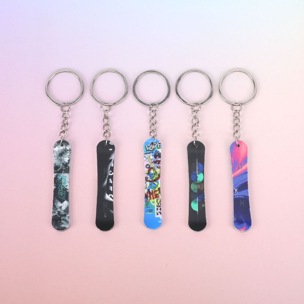 スキー・スノーボードアクセサリー WAKAYAMA Personalized Photo Snowboard Keychain, Acrylic Miniature Snowboard