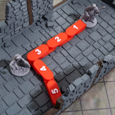DND Movable Jointed Chain Ruler for Wargaming, Suitable for Measuring Non-Grid Environments, DND Accessories