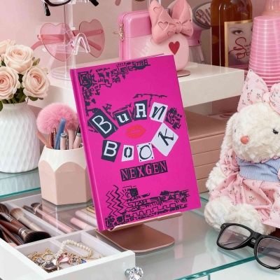 Personalized Name Mean Girls Inspired Lipstick Burn Book Journal Notebook, A5 Hardcover Notebook, Birthday/Christmas Gift for Girls/Besties/Sisters