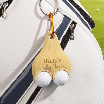 Personalized Name 3D Printed Funny Golf Ball Holder with Clip, Golf Accessory, Birthday/Christmas/Sports Gift for Golf Lovers/Players/Coaches