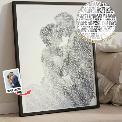 Personalized First Dance Favorite Song Canvas Print, Custom Sign Framed Wedding Song Lyrics from Photo, Valentine's Day 1st Anniversary Gift for Couple