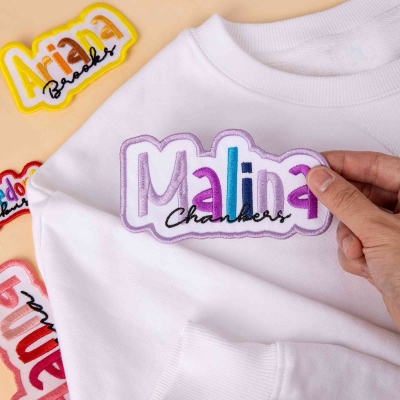 Custom Embroidered Name Patch, Personalized Text Patches, Team Patches Iron On, Sew On, Hook and Loop, for Jackets, Hats, Uniforms, Bags