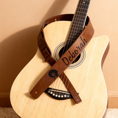 Leather Guitar Strap, Personalized Guitar Strap, Gift for Guitar Player, Guitar Accessories, Christmas Gift for Musician