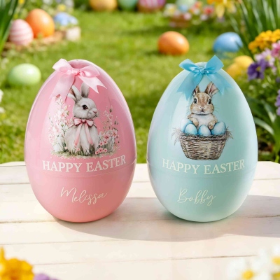 Personalisiertes, niedliches Cartoon-Hasen-Osterei zum Befüllen (Jumbo), Ostergeschenk, Mitbringsel für die Osterparty, Ostergeschenk für Kinder/Teenager/Jungen/Mädchen