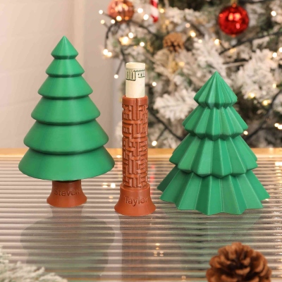 Personalized Name Maze Puzzle Christmas Tree Money Holder, Cylinder with Hidden Compartment, Holiday Stocking Stuffer, Christmas Gift for Kids/Family