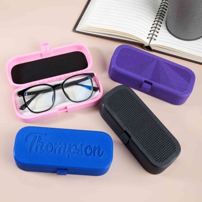Personalized 3D Printed Hard Shell Glasses Case with Name & Initial, Multicolor Eyewear Holder, Birthday/Anniversary Gift for Family/Friends
