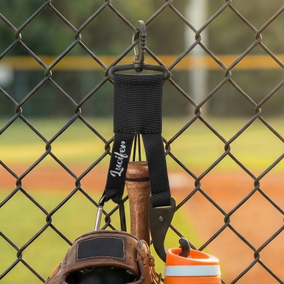 Personalisierter Aufbewahrungsständer für Baseballhandschuhe und -helme mit Namensstickerei, mehrfarbiges Sportaccessoire, Geburtstagsgeschenk für Baseballfans, Spieler und Teamkollegen