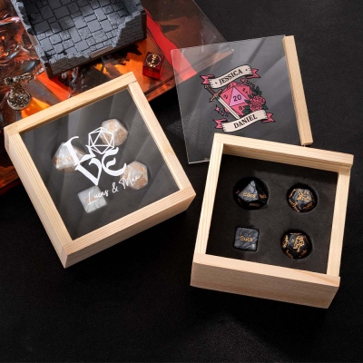 Personalized Date Night Ideas Dice for Couples with Wooden Display Box, Custom Love Position Sex Dice, Custom Anniversary Gift for Couples