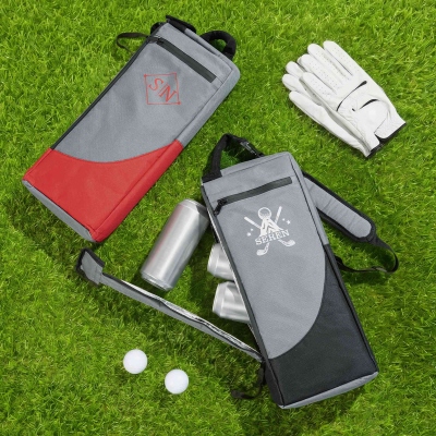 Personalized Name Golf Cooler Bag, Insulated 6-Can Beer Sleeve, Golf Accessory, Birthday/Father's Day/Wedding Gift for Groomsmen/Golf Lovers/Players