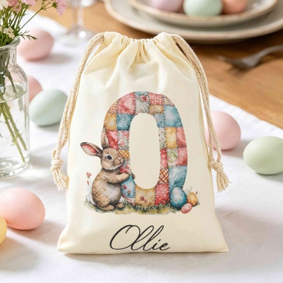 Easter Bunny Gift Bag with Customizable Name, Gift for Chid