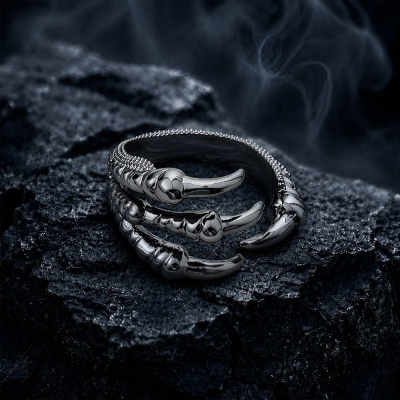 Adjustable Dragon Claw Ring, Gothic Dragon Scale Statement Ring for Men/Women, Cool Biker Punk Open Ring, Dragon Jewelry Gift