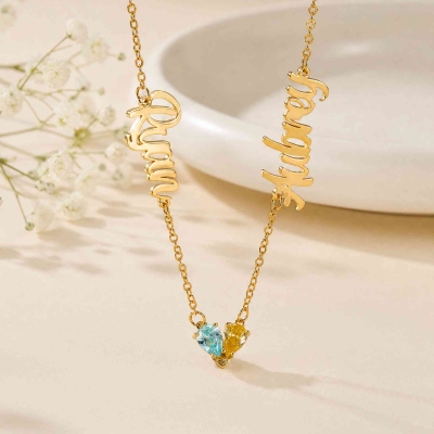 Custom Necklace, Name Necklace, Birthstone Necklace, Gold Necklace, Anniversary Gift, Grandma Gift for Mom, Mothers Day Gift for Her