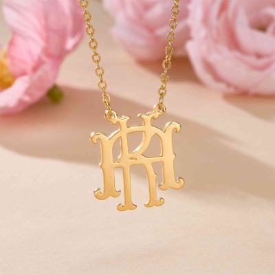 Personalized Two Entwined Initials Necklace, Sterling Silver 925 Monogram Necklace, Birthday/Anniversary/Christmas Gift for Him/Her/Family/Friends