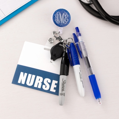 Personalized ID Badge Accessories Keychain Nurse Gift