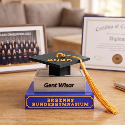 Personalized Graduation Cap and Books Ornament with Name, Class of 2026 Memorial Hanging Ornament, Graduation Party Favor, Gift for Graduates/Teens