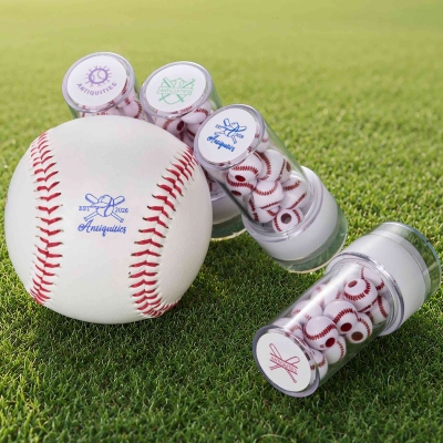 Personalized Name/Initials Baseball Theme Multicolor Ink Stamp with Ball Beads Handle, Baseball Accessory, Birthday Gift for Baseball Lovers/Players