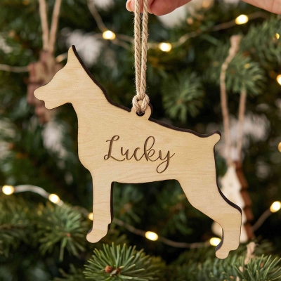 Custom Dog Breed Christmas Ornament, Personalized Wooden Christmas Tree Hanging Decor, Pet Memorial Decoration, Gift for Friends/Family/Pet Lover